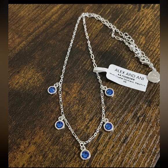 NWT Alex and Ani Multi Crystal, Sapphire Necklace - Picture 3 of 5